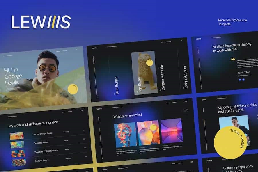 GEORGE LEWIS – PERSONAL CV RESUME HTML TEMPLATE